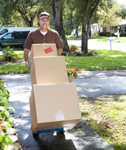 delivering cardboard boxes 